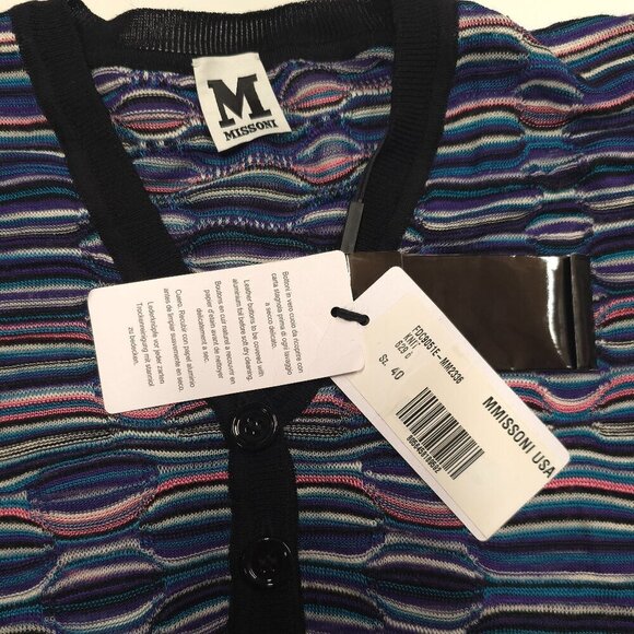 M MISSONI Multi Color Viscose Wool Blend Knit Shirt - Picture 8 of 11